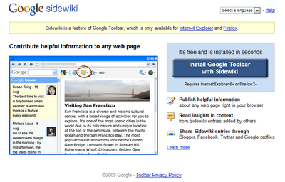 Sidewiki, il nuovo servizo 
