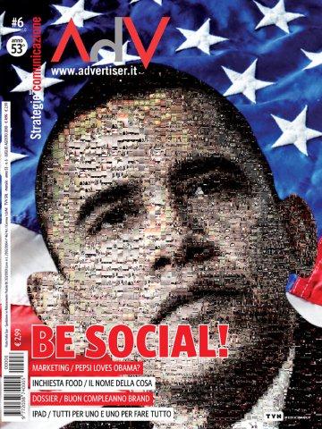La Copertina di ADV Advertiser con il volto di Obama composto da migliaia di foto "sociali"